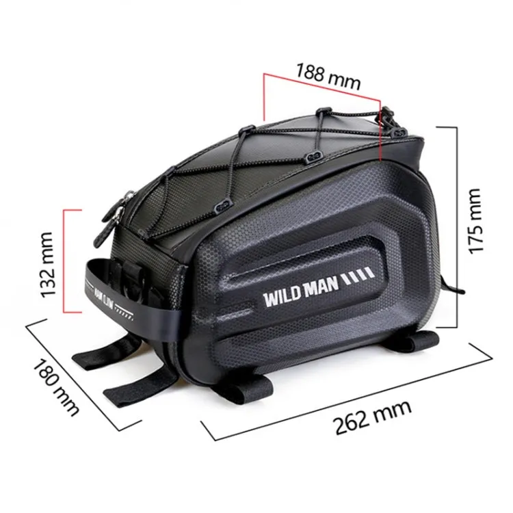 WILD MAN GD5 4L Bicycle EVA Hard Shell Rack Tail Bag Outdoor Cycling Equipment(Black)