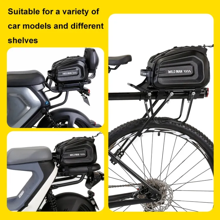 WILD MAN GD5 4L Bicycle EVA Hard Shell Rack Tail Bag Outdoor Cycling Equipment(Black)