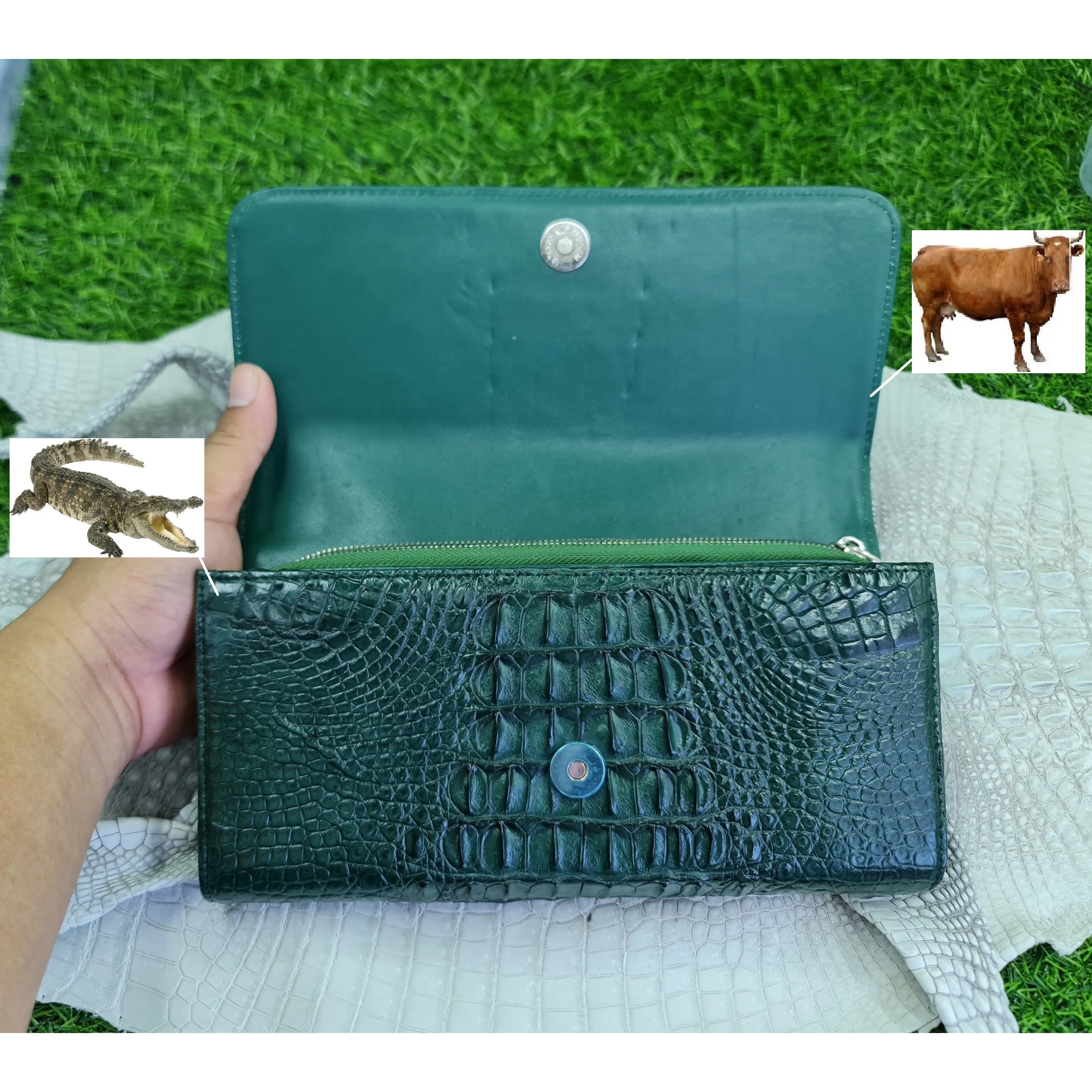 Womens Alligator Leather Handbag Handmade Luxury  Leather Bag - Work Bag Women - Green Leather Satchel Purse XACH-06