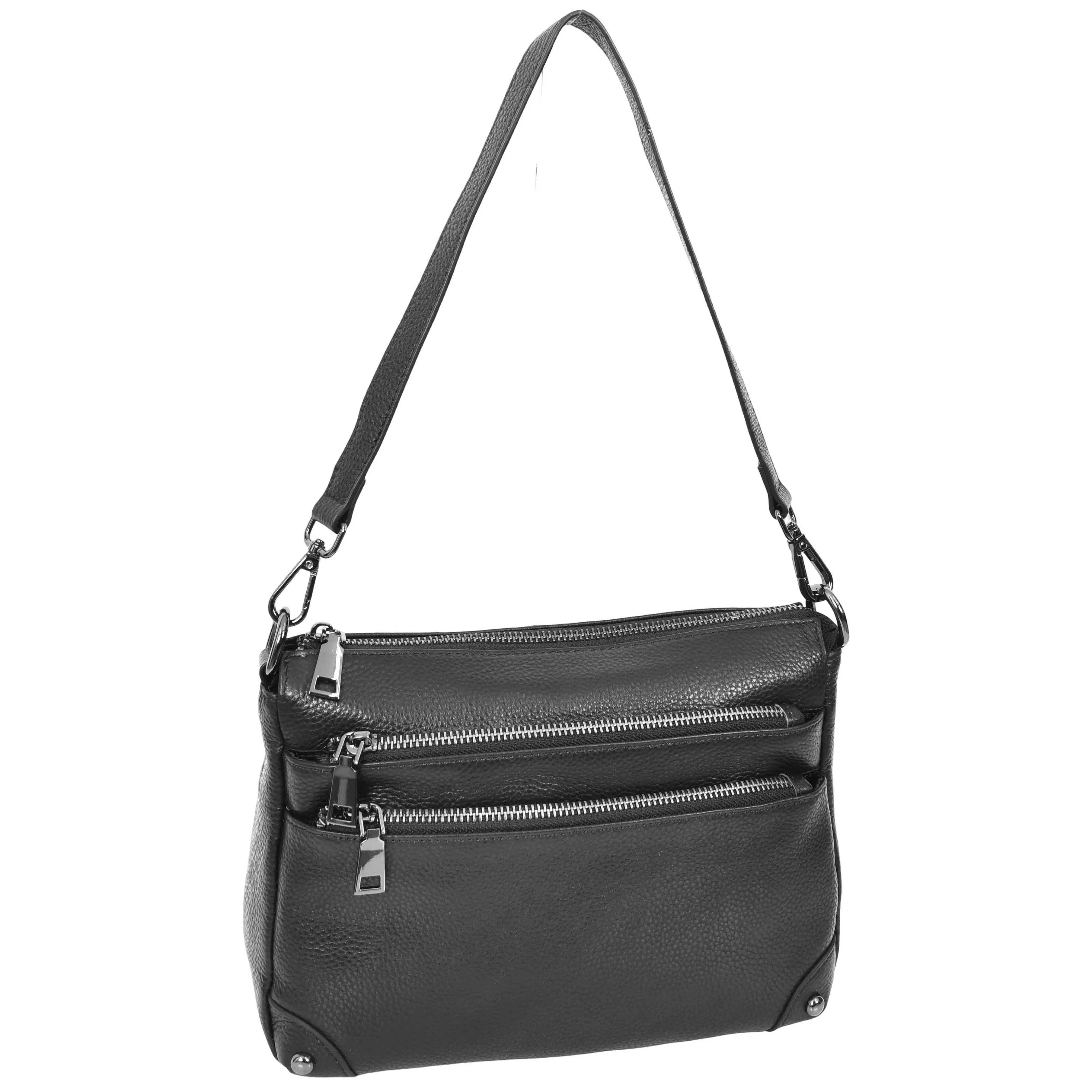 Womens Leather 2-in-1 Cross Body Shoulder Bag Olivia Black