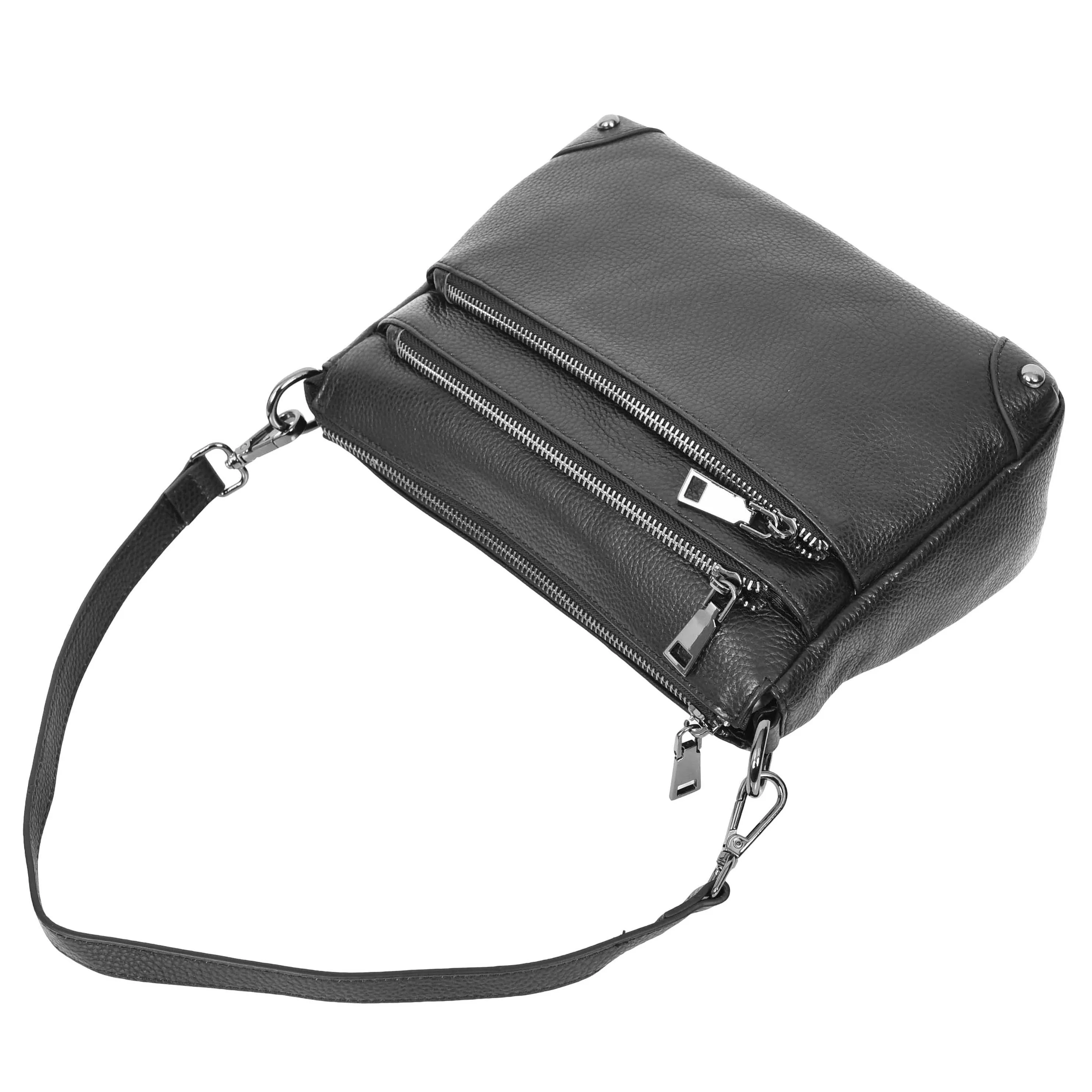 Womens Leather 2-in-1 Cross Body Shoulder Bag Olivia Black