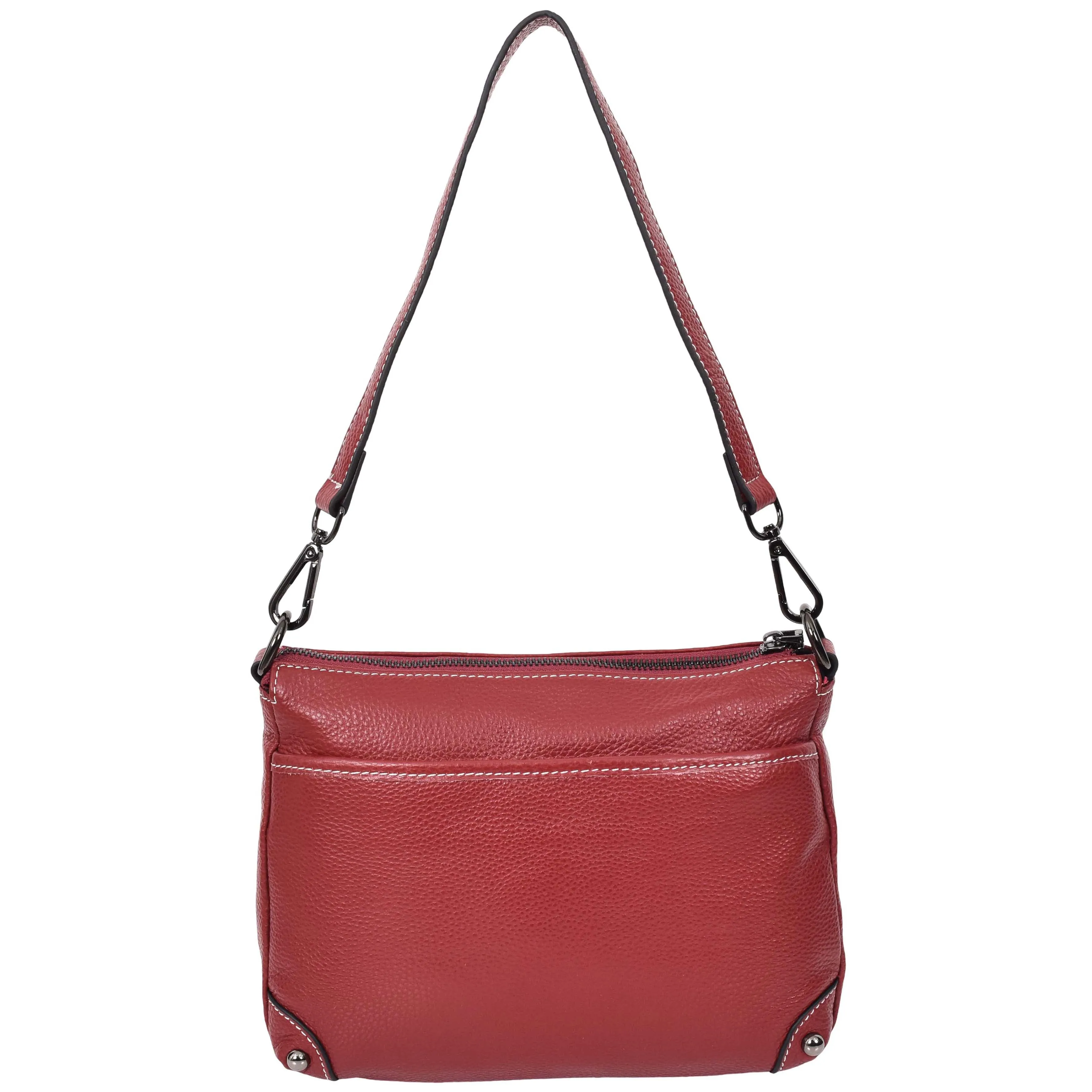 Womens Leather 2-in-1 Cross Body Shoulder Bag Olivia Red