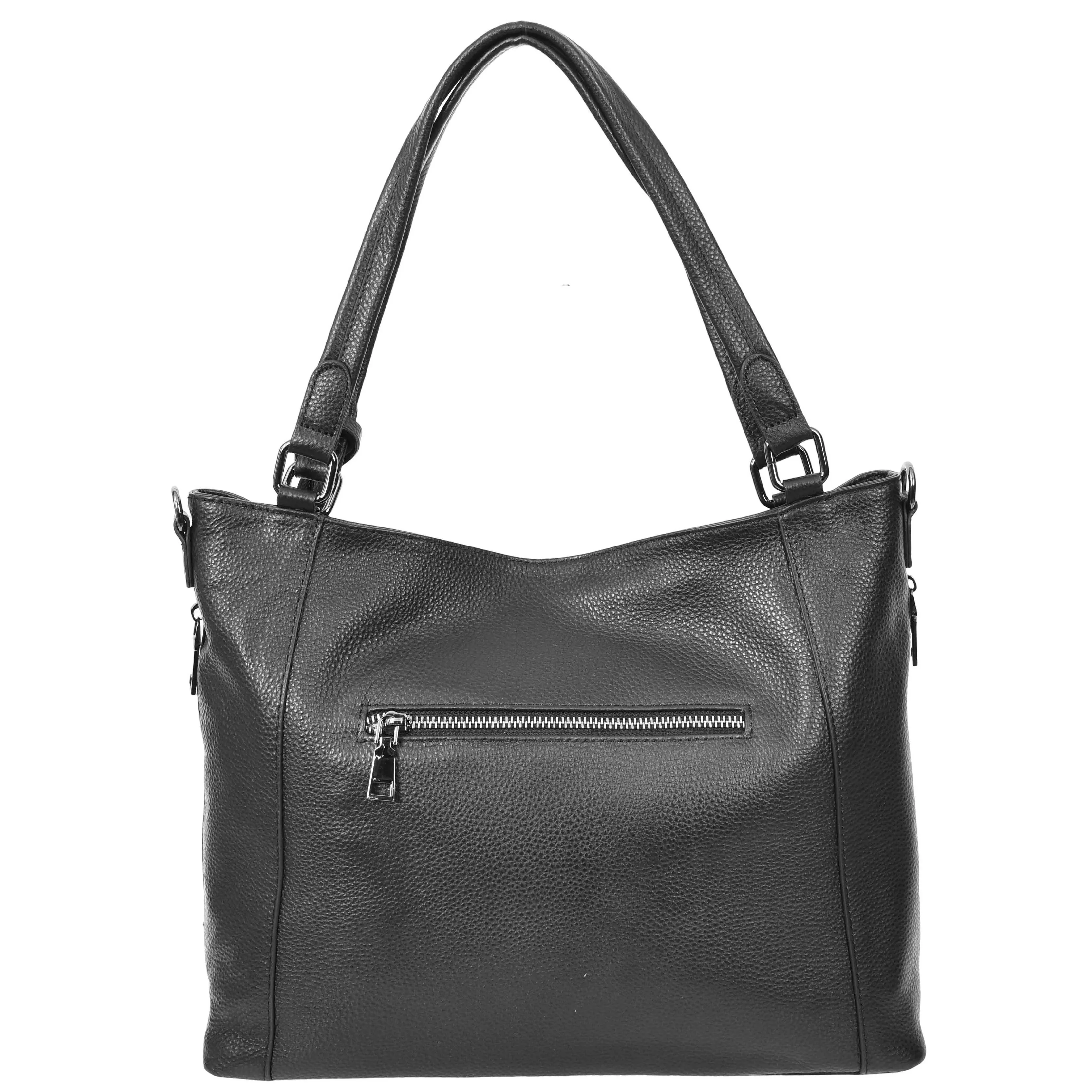 Womens Leather Tote Shoulder Handbag Evelyn Black