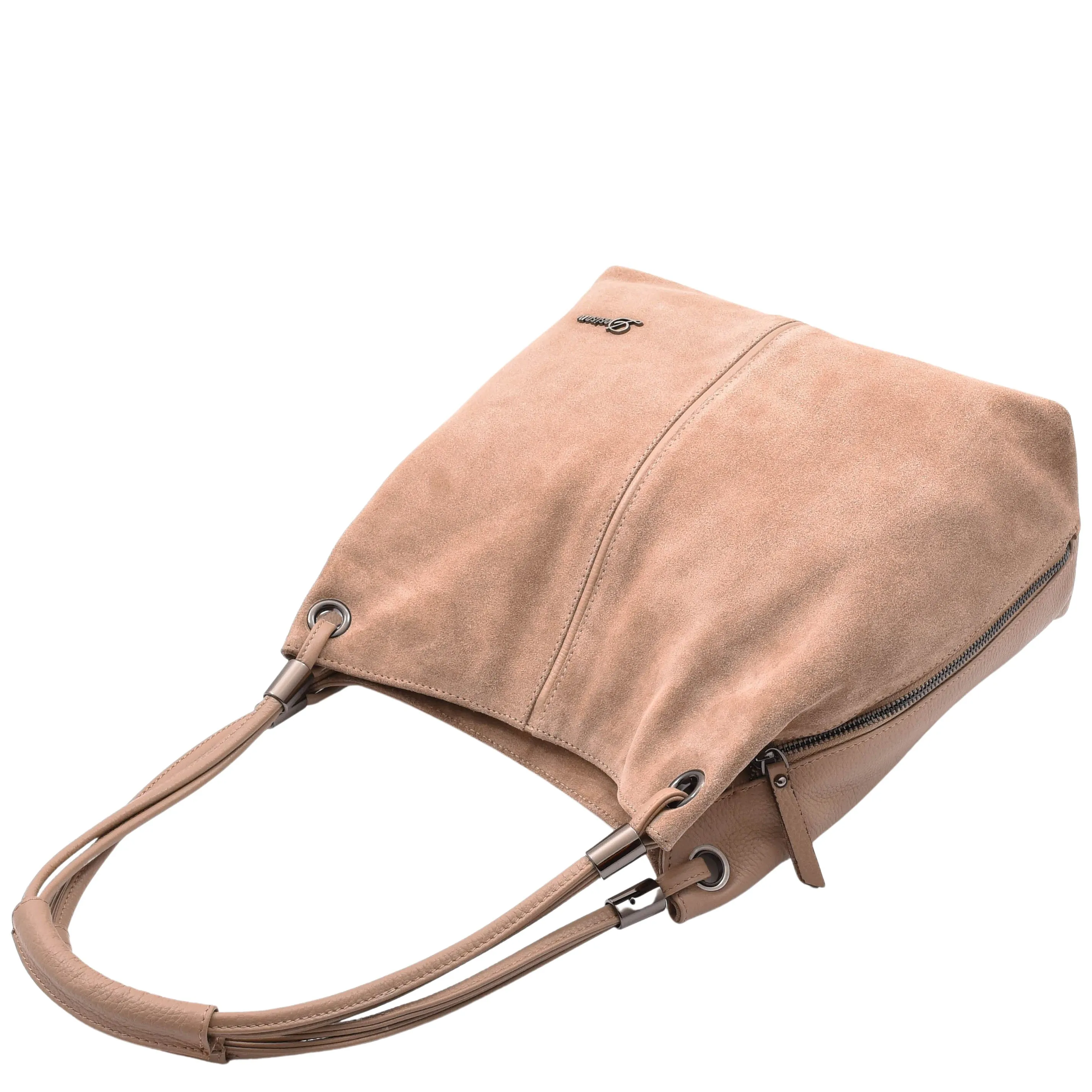 Womens Real Leather Suede Shoulder Hobo Bag Casual Outgoing Handbag A7153 Taupe