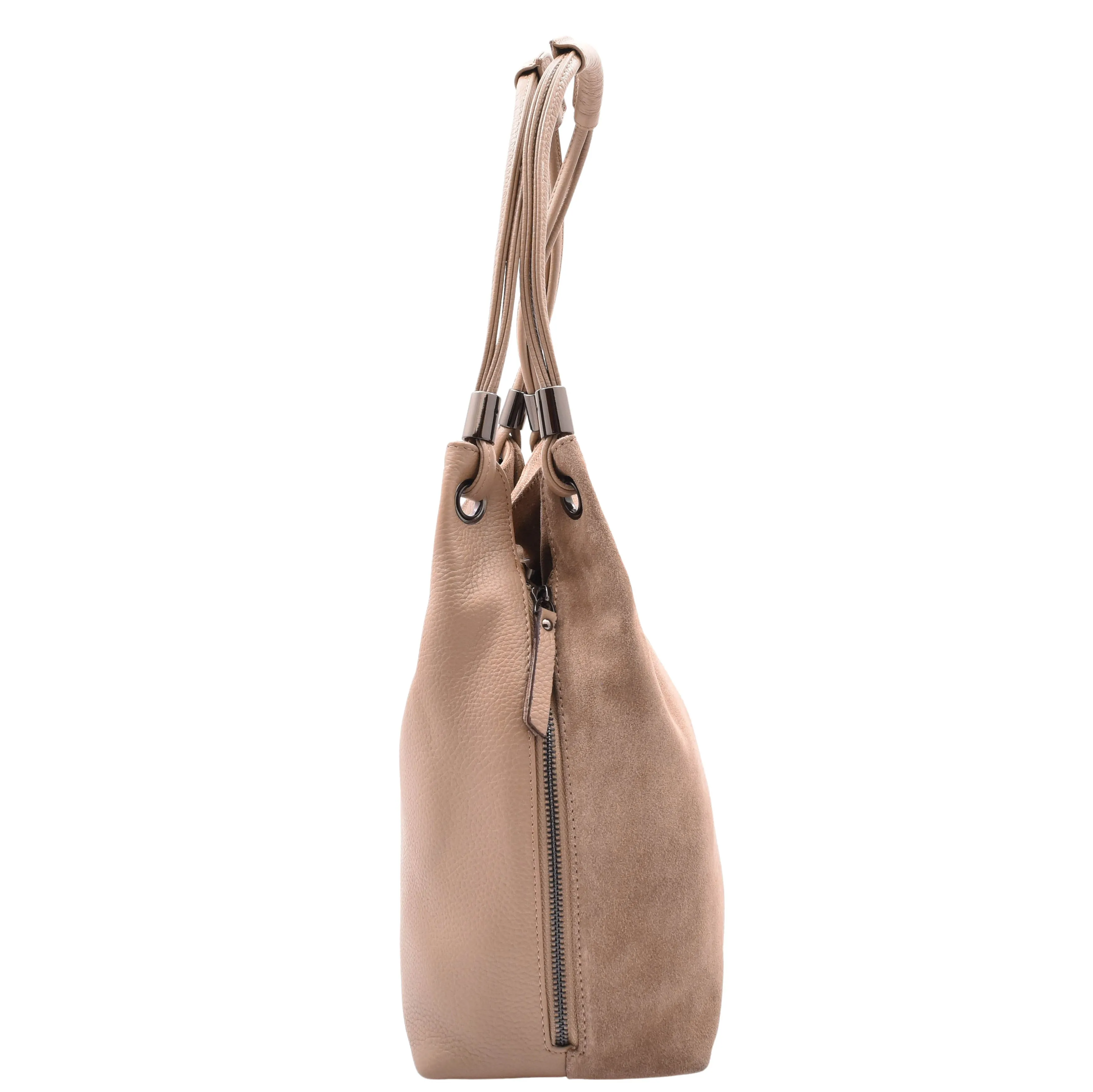 Womens Real Leather Suede Shoulder Hobo Bag Casual Outgoing Handbag A7153 Taupe