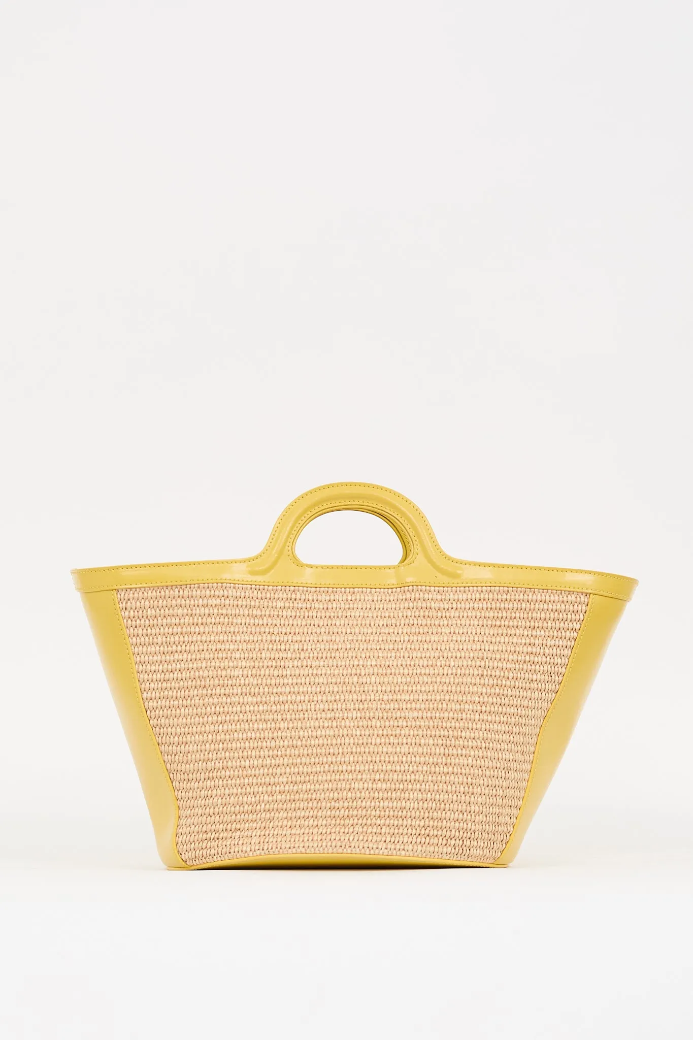 Yellow & Beige Tropicalia Logo Tote Bag