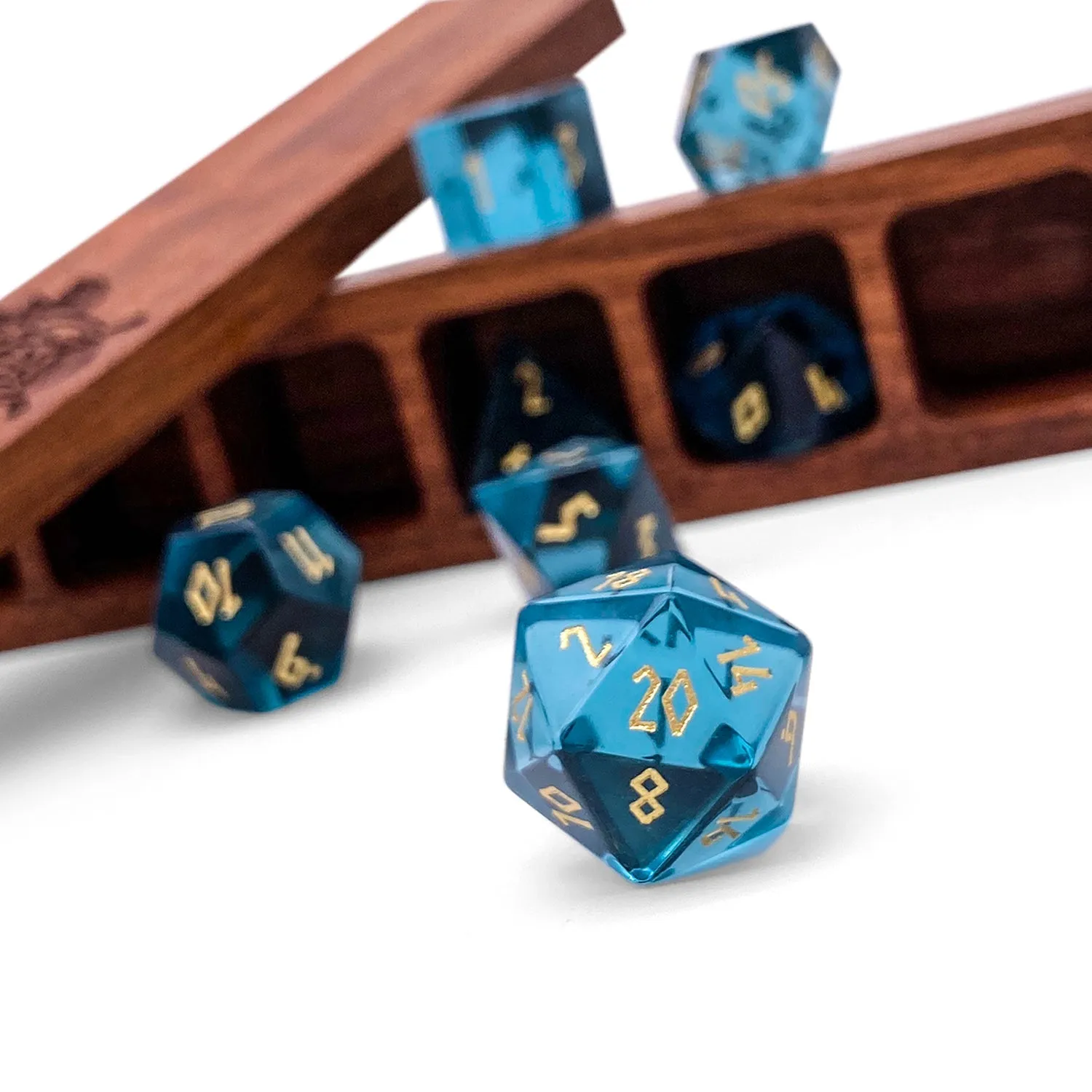 Zircon Aquamarine - 7 Piece RPG Set Zircon Glass Dice