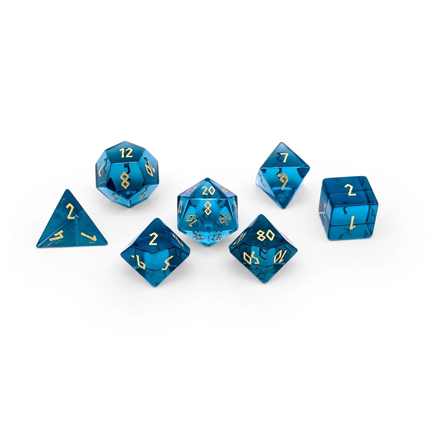 Zircon Aquamarine - 7 Piece RPG Set Zircon Glass Dice